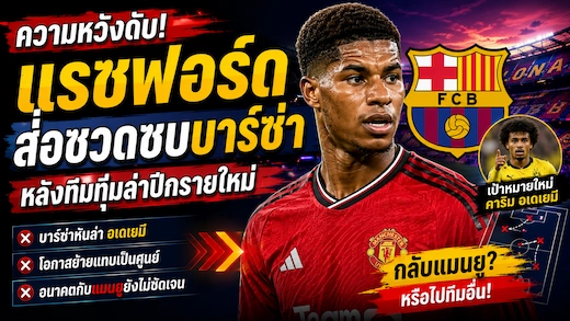 แรชฟอร์ดส่อชวดซบบาร์เซโลนา หลังเจ้าบุญทุ่มหันล่าปีกรายใหม่
