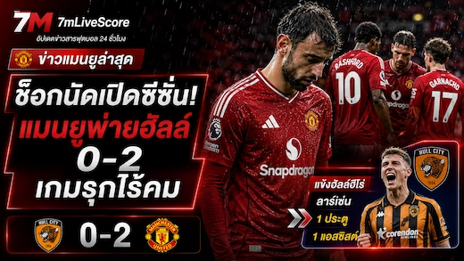 แมนยูพ่ายฮัลล์ 0-2  เกมรุกไร้น้ำหนักจนแดนหน้าถูกตั้งคำถาม